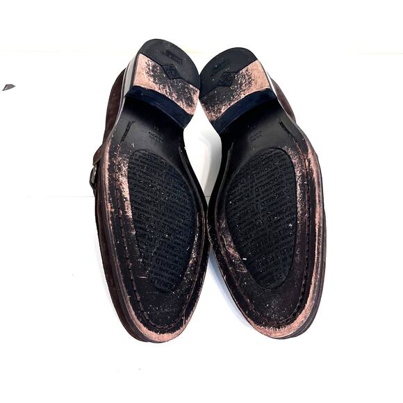 Donald J Pliner Cutter Mens Penny Loafers Size 11M Chocolate Brown Suede Slip On - Picture 5 of 12